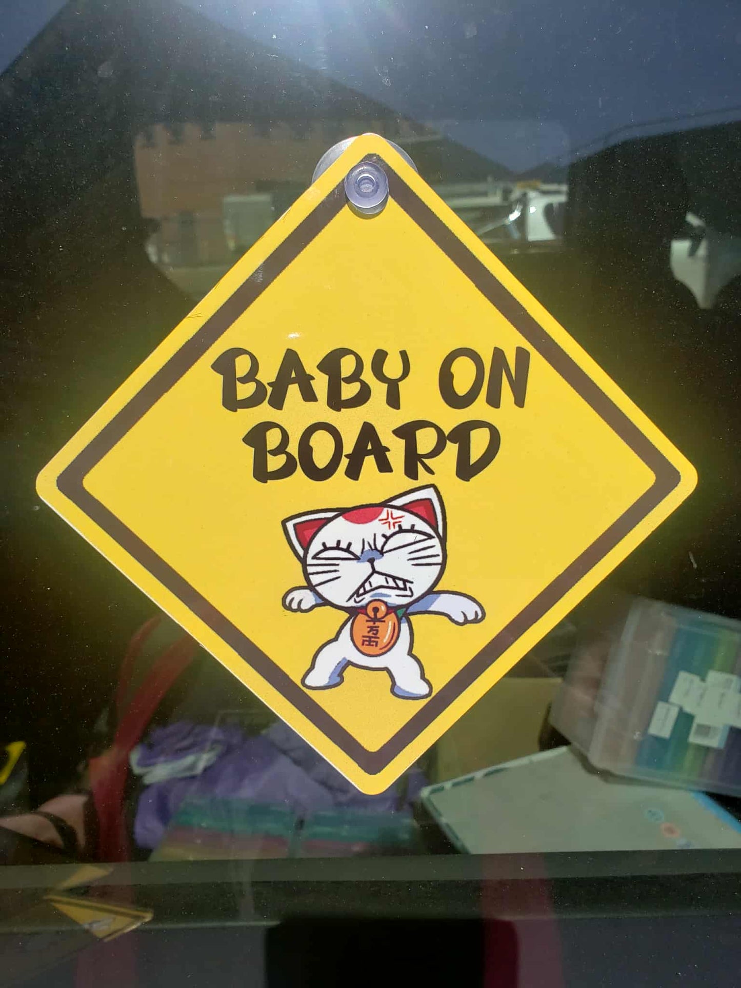 Baby on board metal car sign