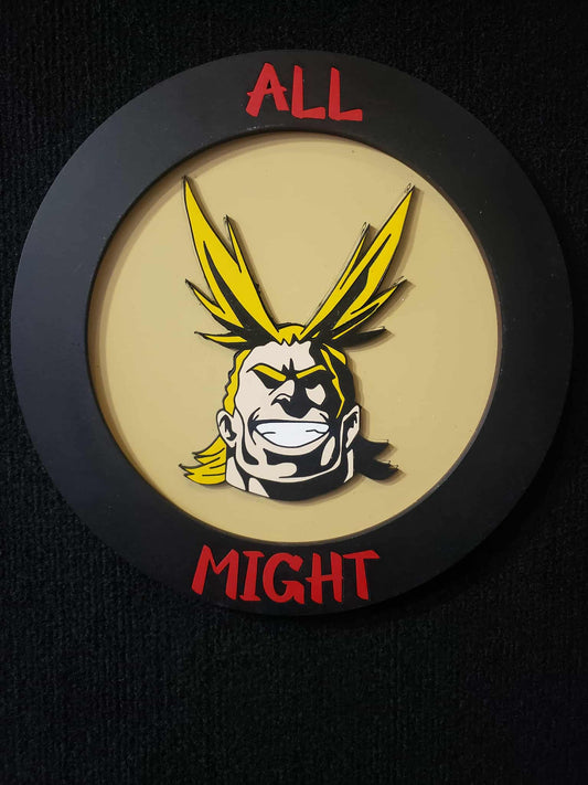 All Might Wooden Sign