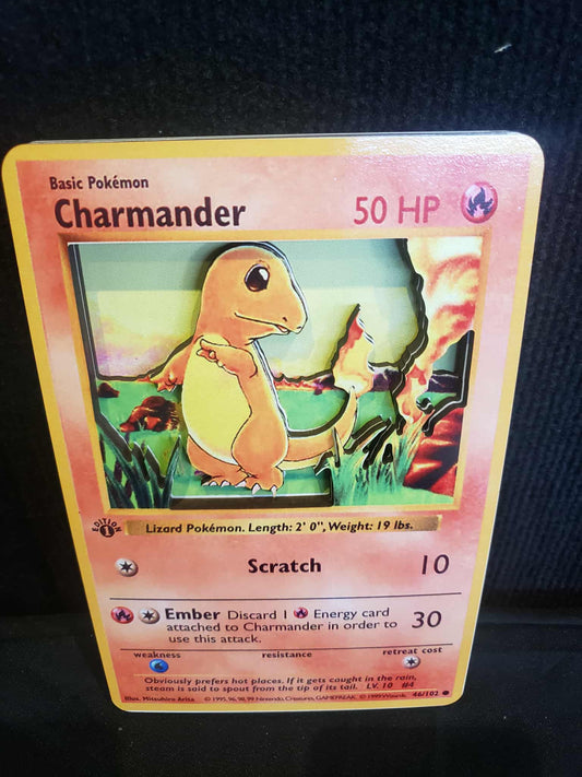 Charmander Wooden Card