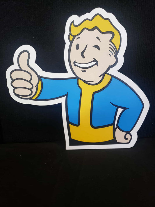 Vault Boy Wooden Sign